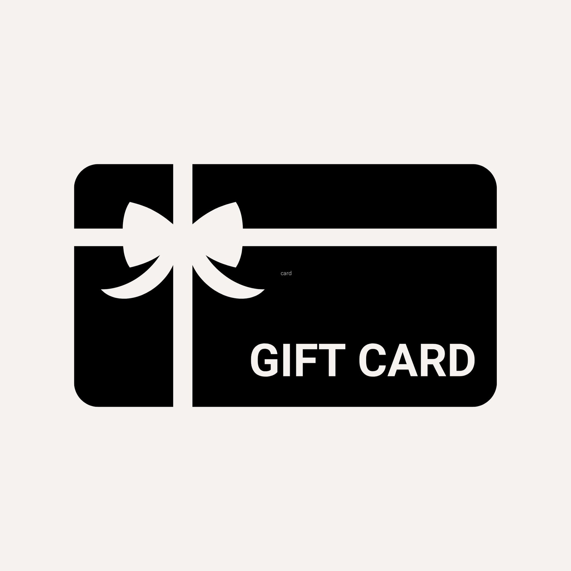 A gift card on a plain background